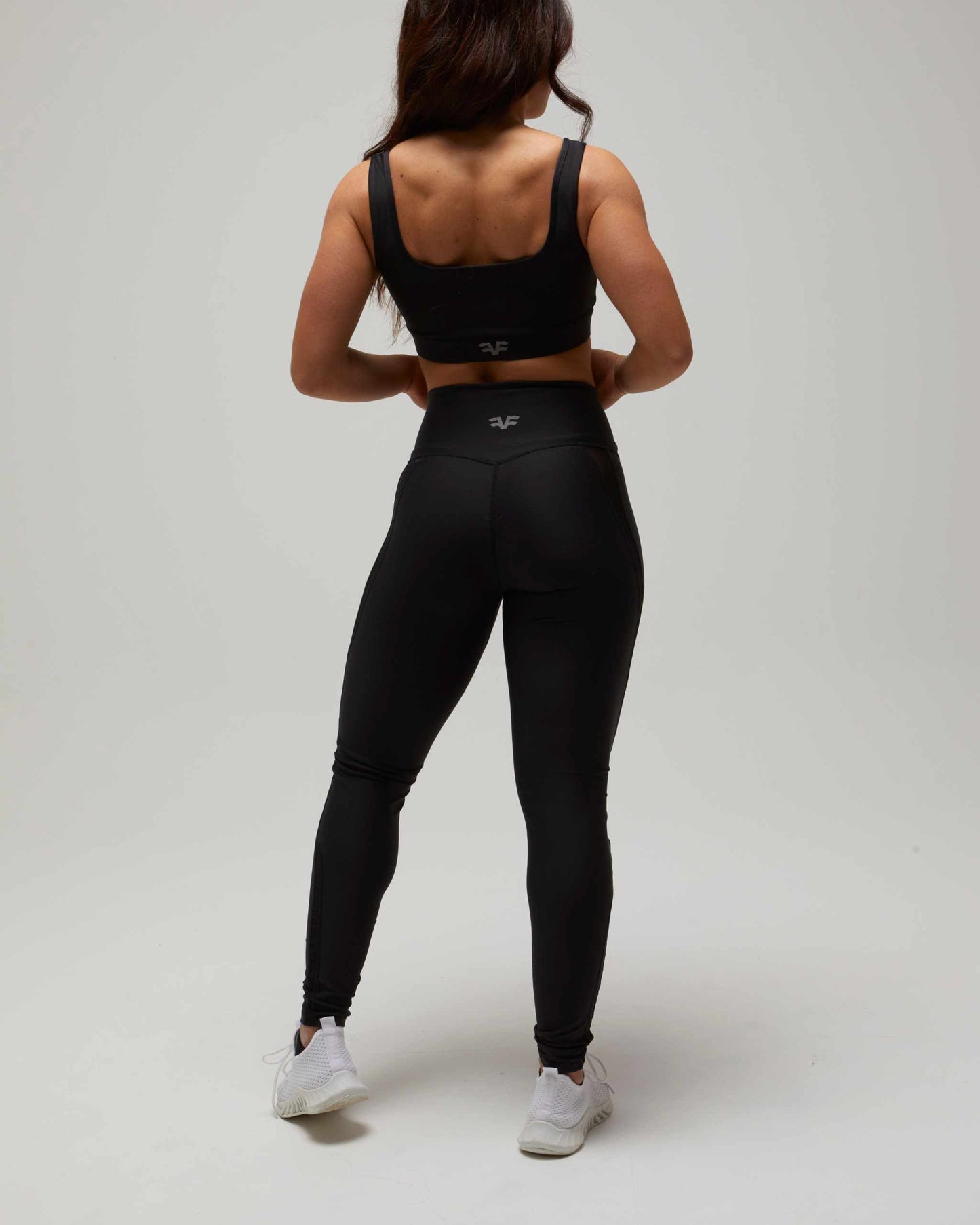 Leggings donna Sisu nero push up vita alta elastici e senza cuciture