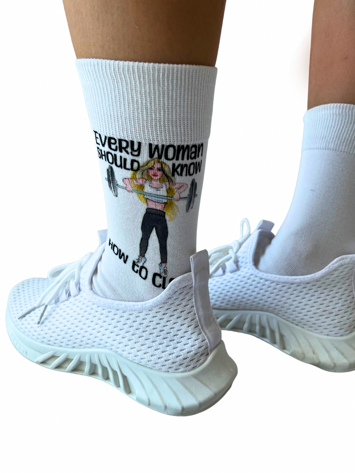 Calzini palestra donna con scritta motivazionale comfort e elasticità
