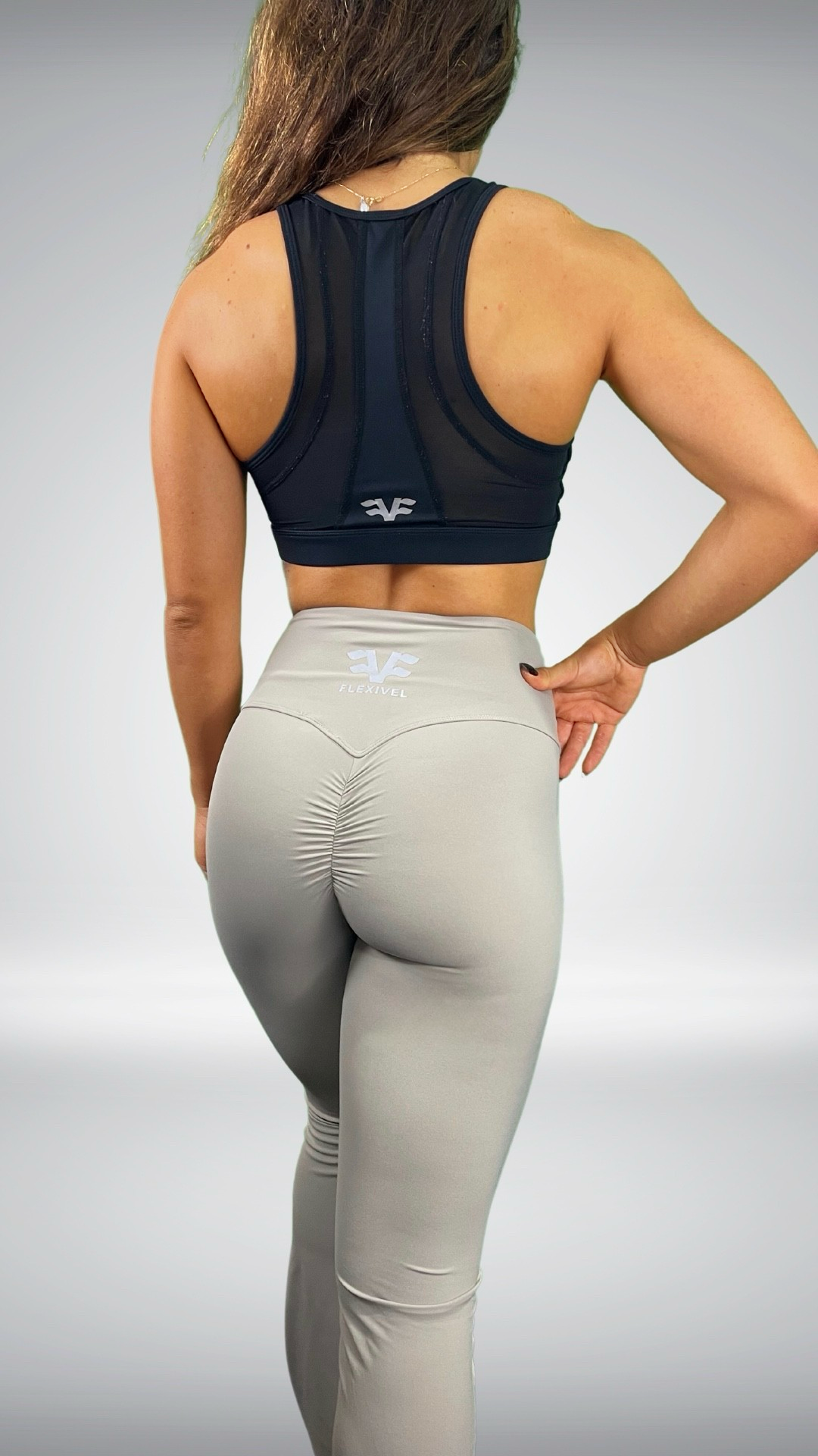 PANTALONI PALESTRA DAILYFIT A ZAMPA BEIGE FLEXIVEL COLLECTION