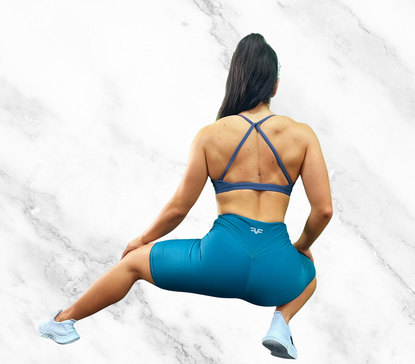 BIKER SHORTS PANTALONI PALESTRA MERMAID VERDE PETROLIO FLEXIVEL