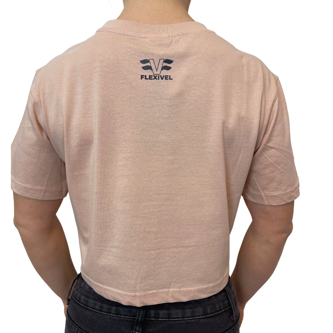 Retro crop top Flexivel rosa oversize da palestra per donna
