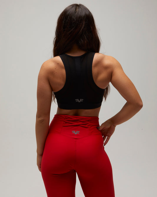 KRYSS LEGGINS PUSH UP PALESTRA ROSSO FLEXIVEL