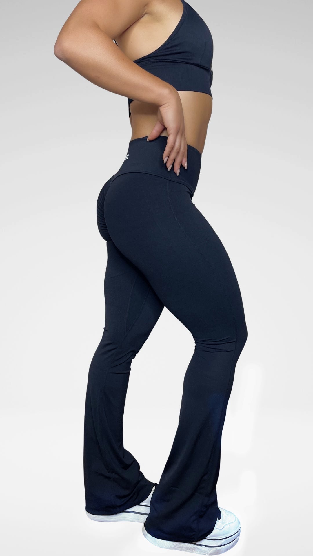 PANTALONI PALESTRA DAILYFIT A ZAMPA NERO FLEXIVEL COLLECTION
