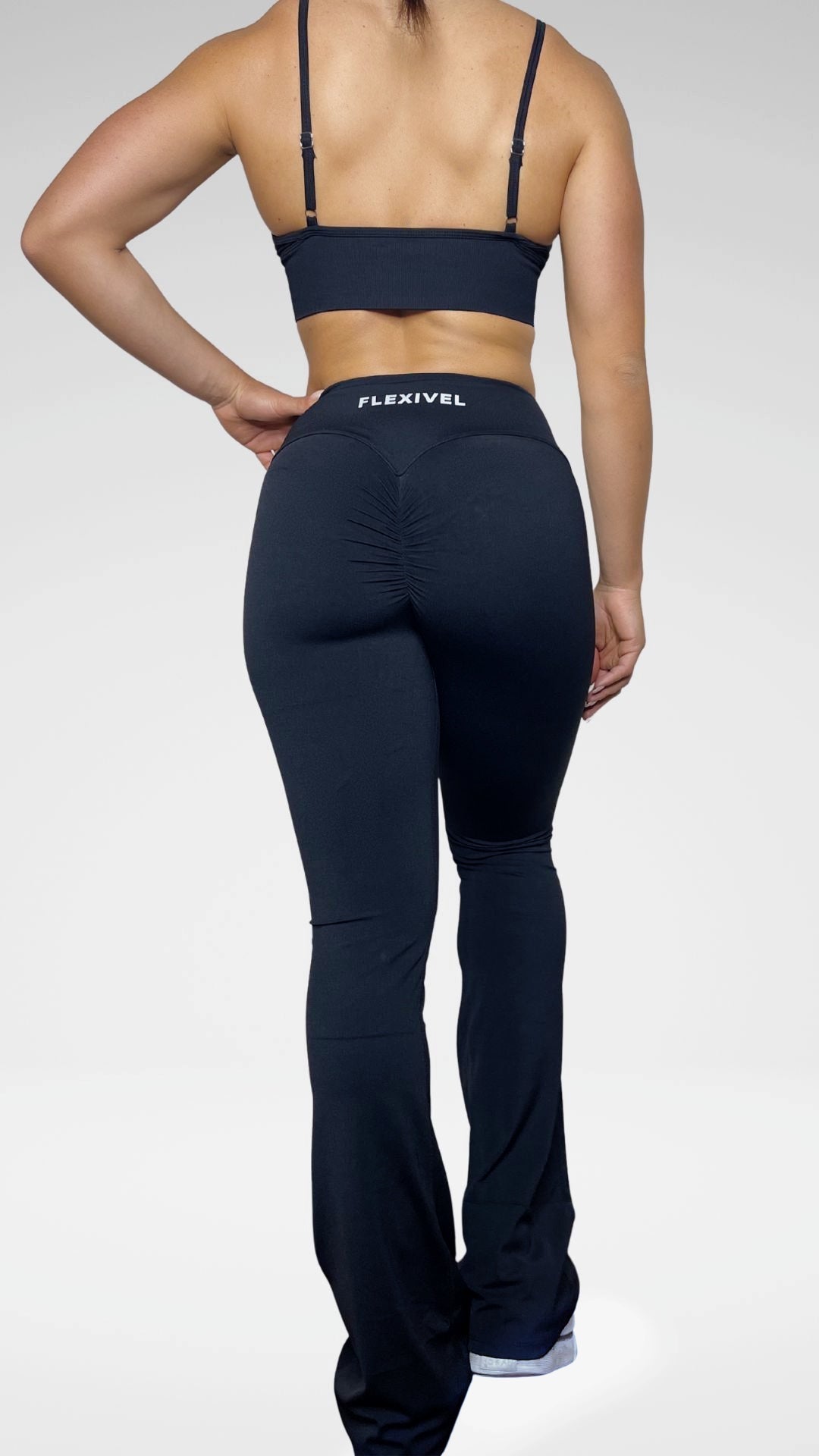 PANTALONI PALESTRA DAILYFIT A ZAMPA NERO FLEXIVEL COLLECTION