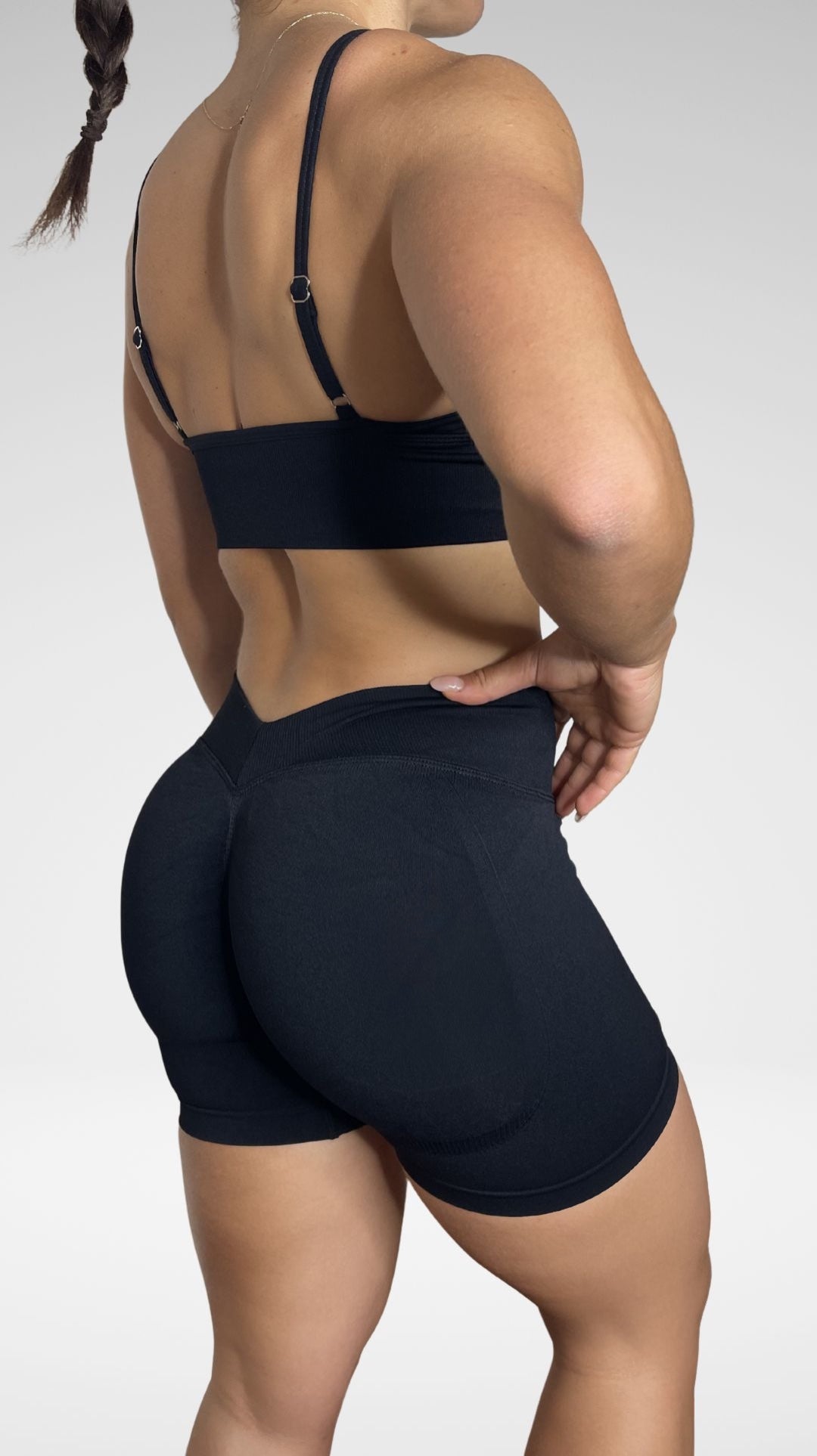 Seamless Basic – Pantaloncino Sportivo Nero Flexivel Collection