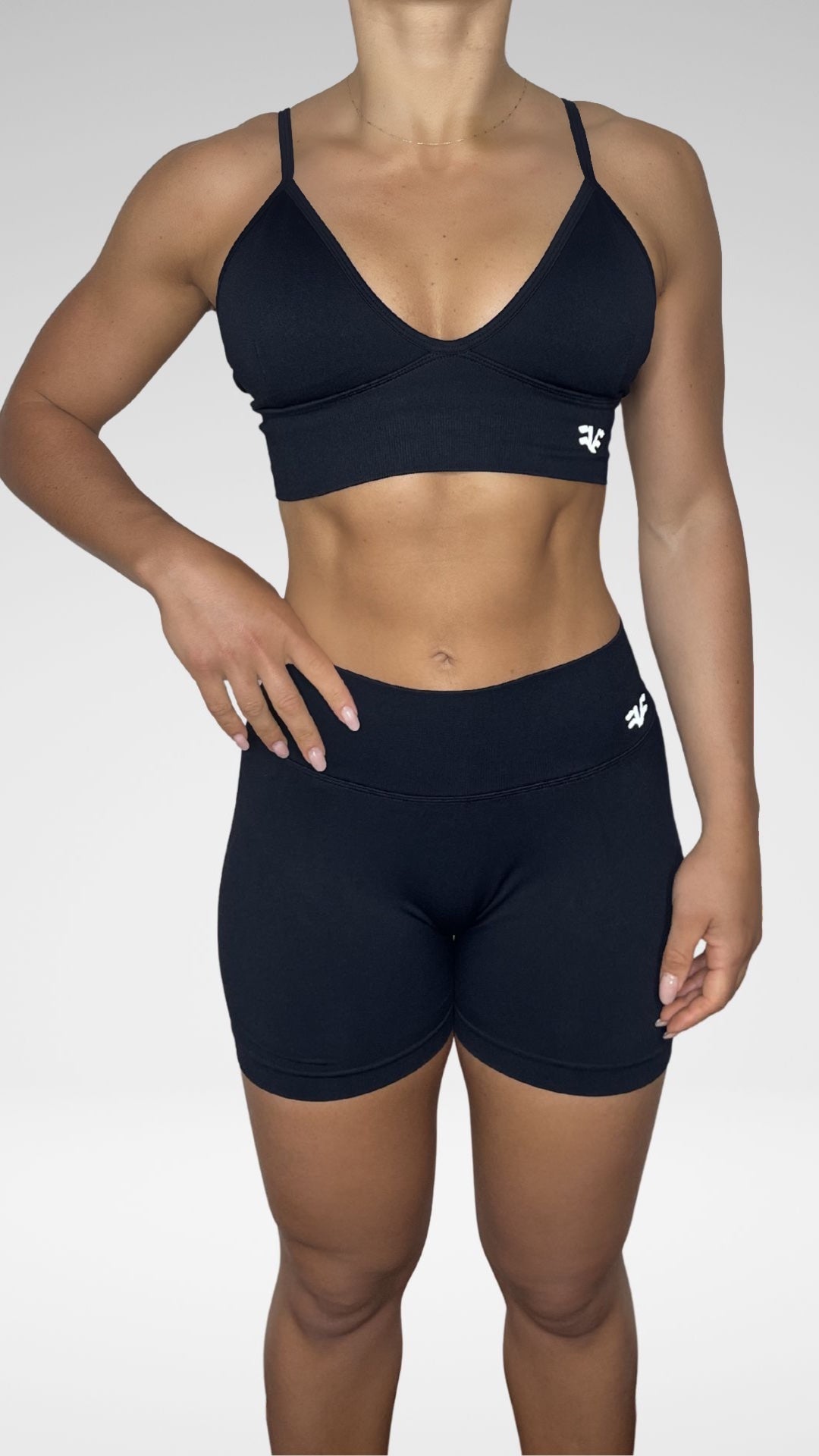 Seamless Basic – Pantaloncino Sportivo Nero Flexivel Collection