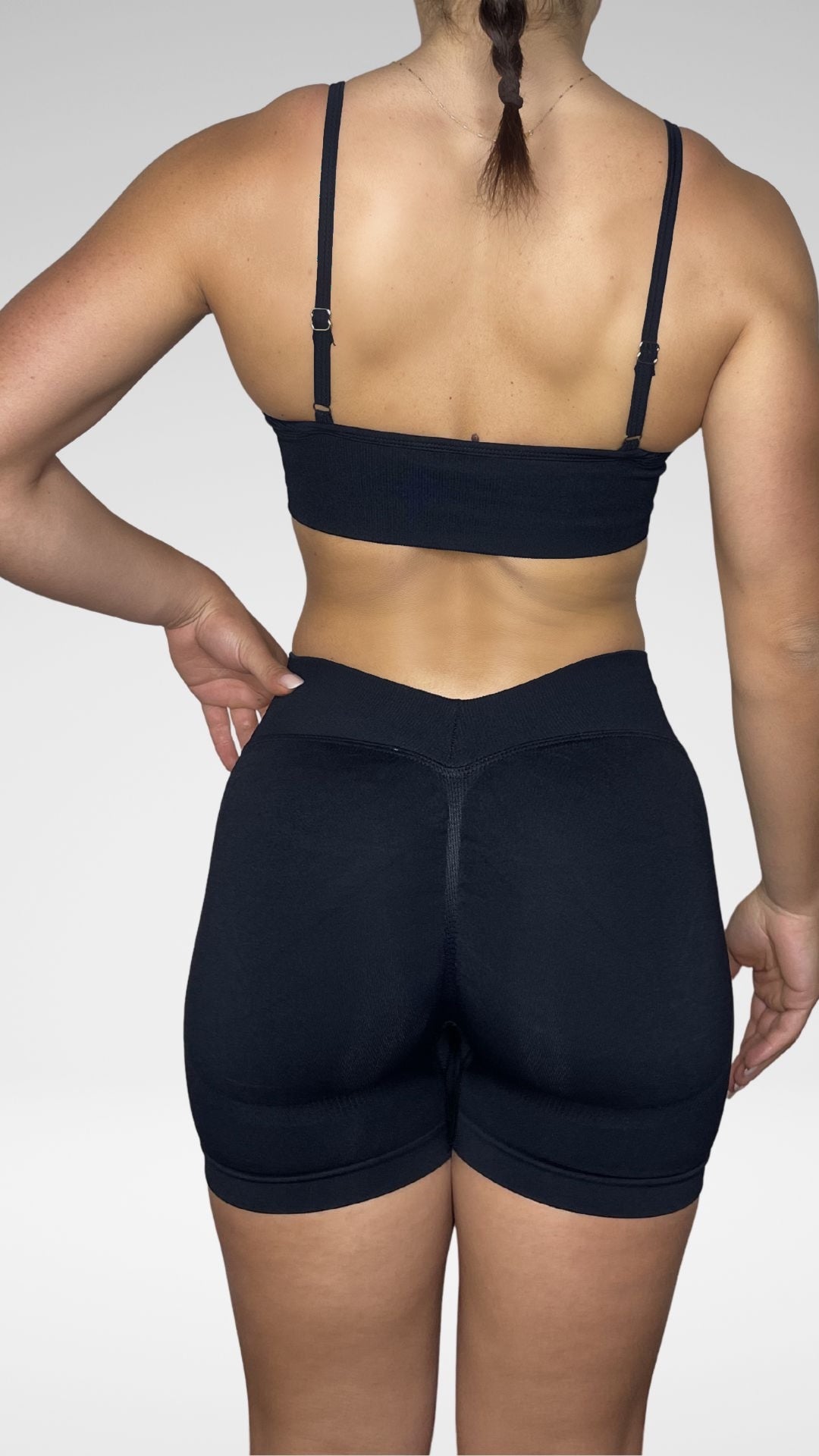 Seamless Basic – Pantaloncino Sportivo Nero Flexivel Collection