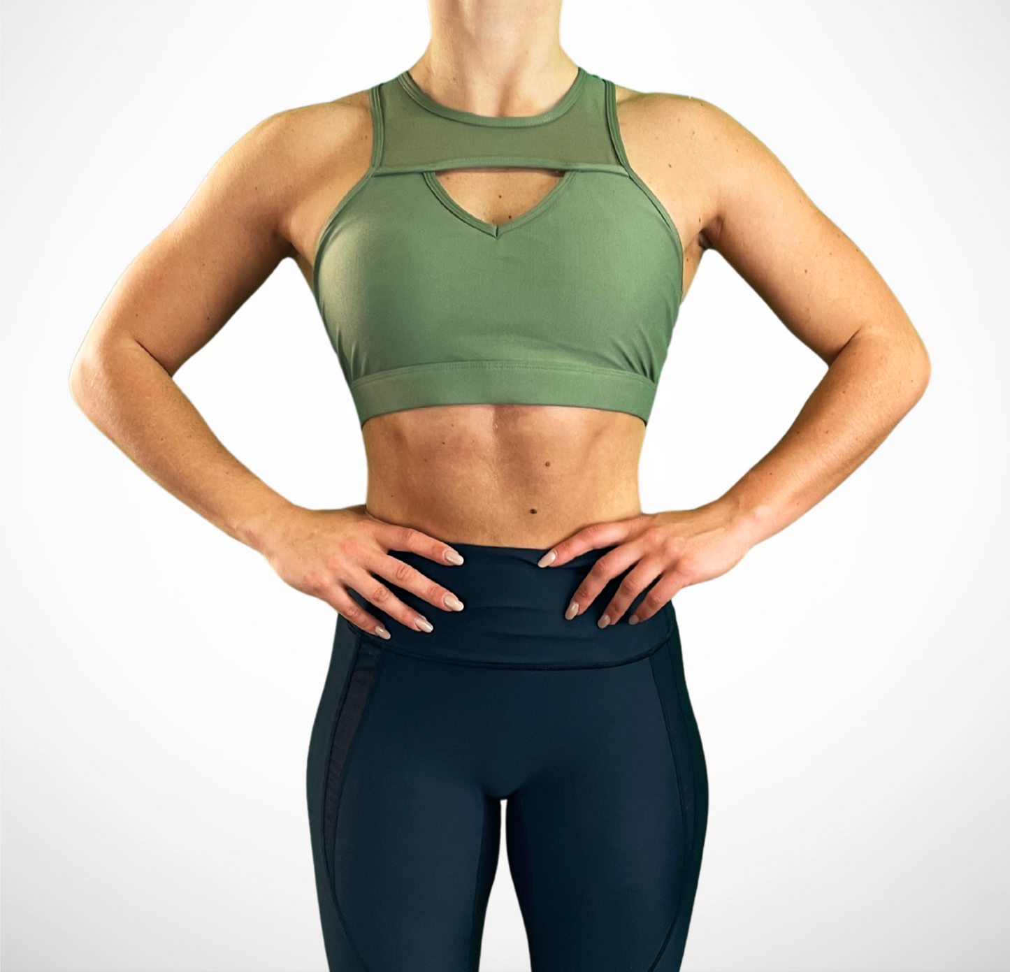 SISU I TOP PALESTRA MILITARY GREEN REGGISENO SPORTIVO FLEXIVEL