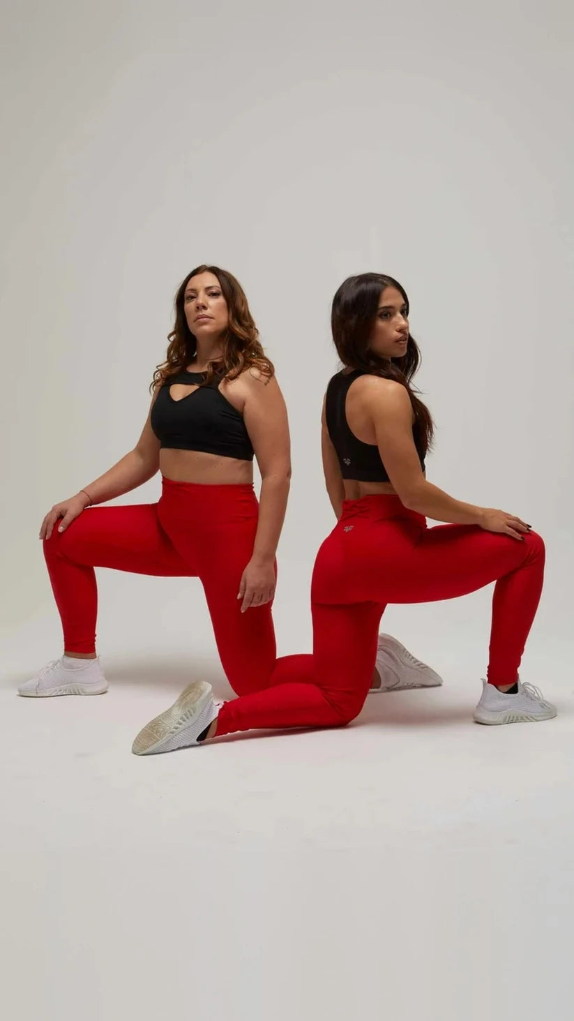KRYSS LEGGINS PUSH UP PALESTRA ROSSO FLEXIVEL