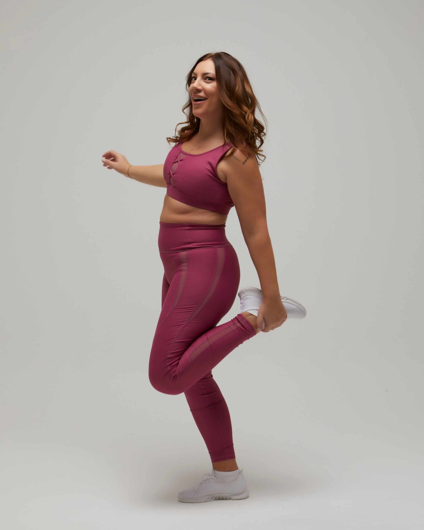 Leggings donna SISU lilla push up vita alta elasticizzati senza cuciture