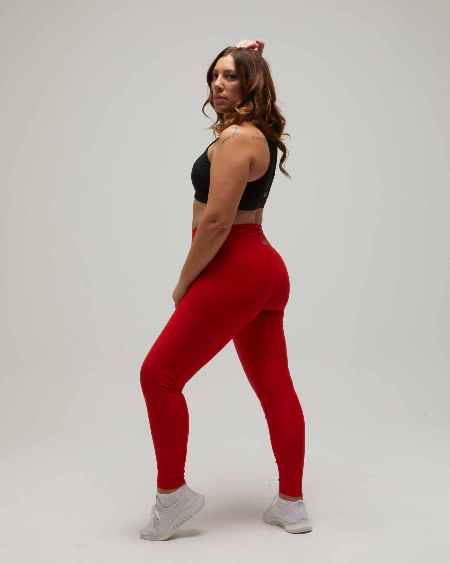 leggings da palestra rossi push up vita alta senza cuciture effetto seconda pelle