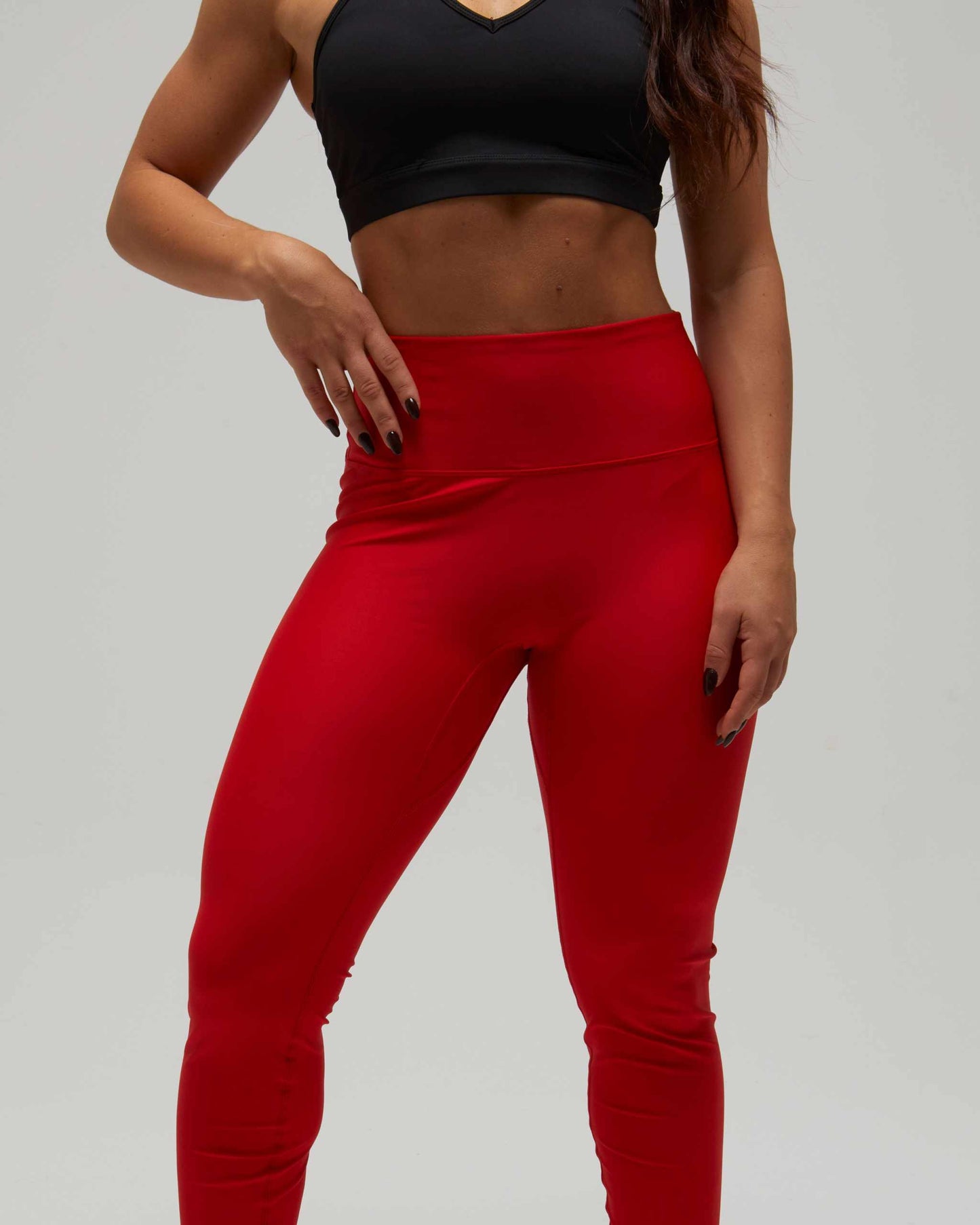 leggings da palestra rossi push up vita alta senza cuciture