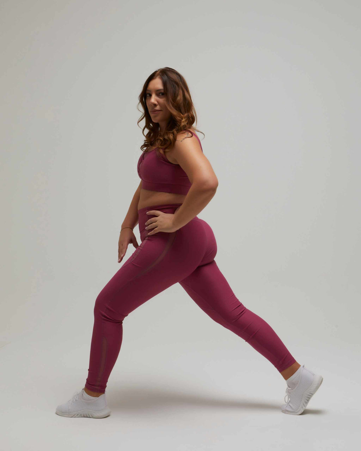 Leggings donna SISU lilla push up vita alta supporto fitness