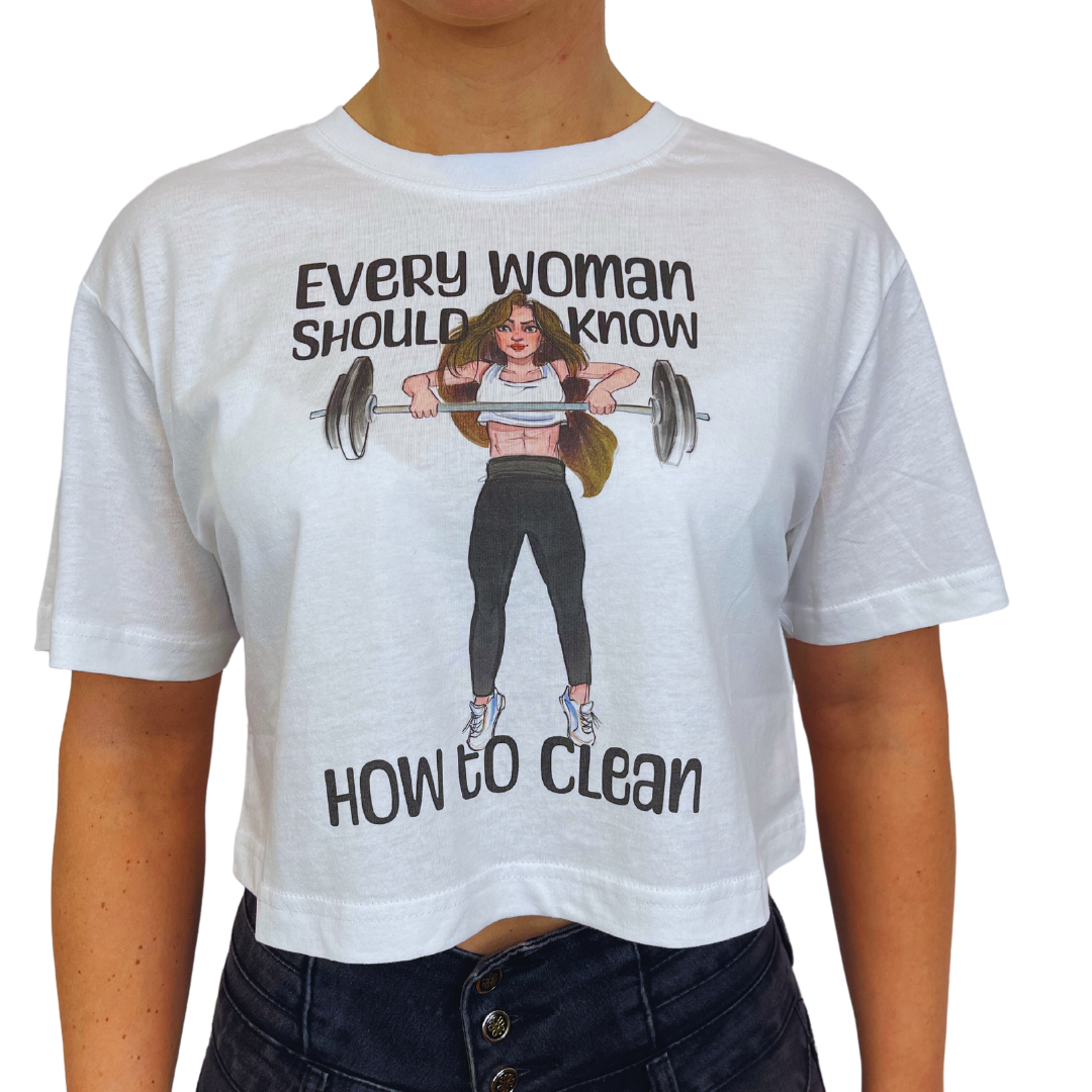 Crop Top Palestra Every women should know how to clean FLEXIVEL brunette