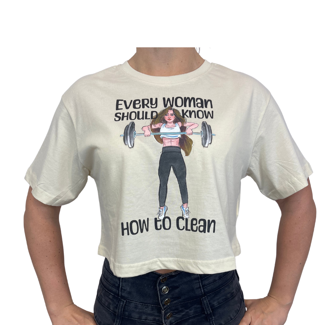 Crop Top Palestra Every women should know how to clean FLEXIVEL brunette