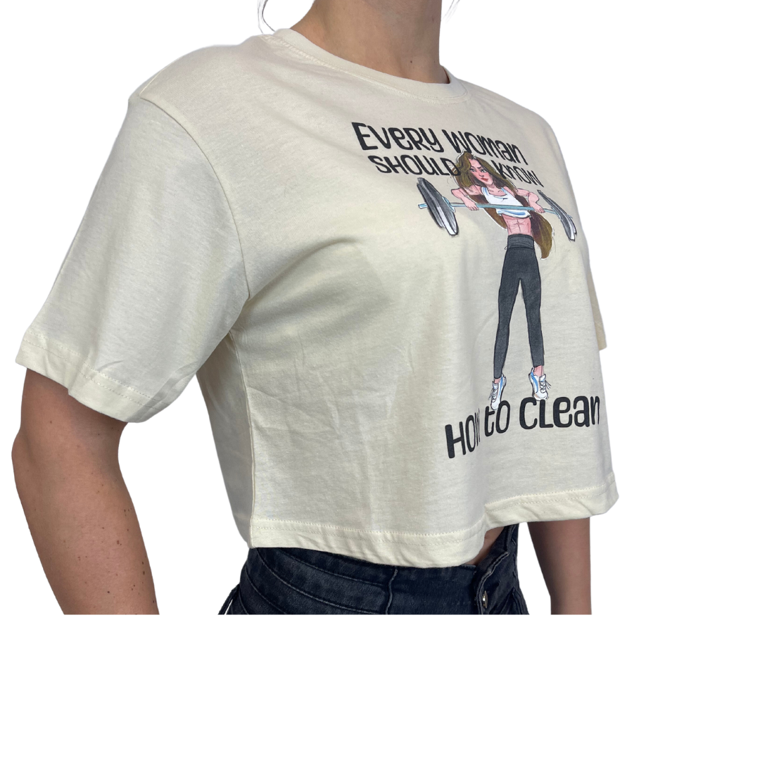 Crop Top Palestra Every women should know how to clean FLEXIVEL brunette