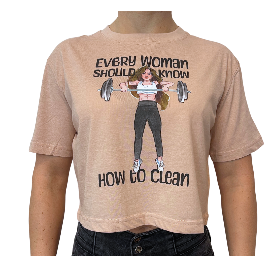 Crop Top Palestra Every women should know how to clean FLEXIVEL brunette