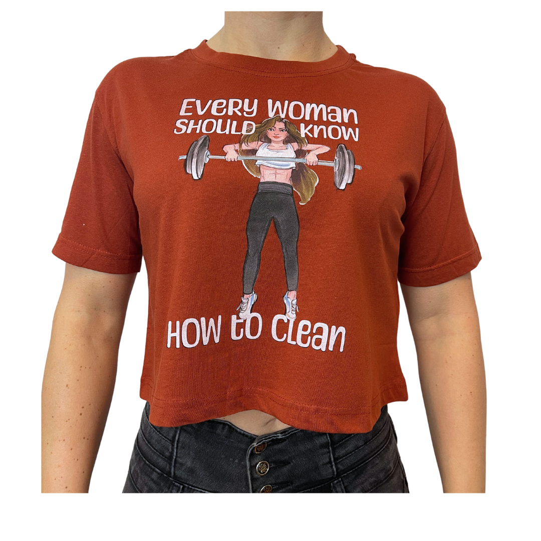 Crop Top Palestra Every women should know how to clean FLEXIVEL brunette