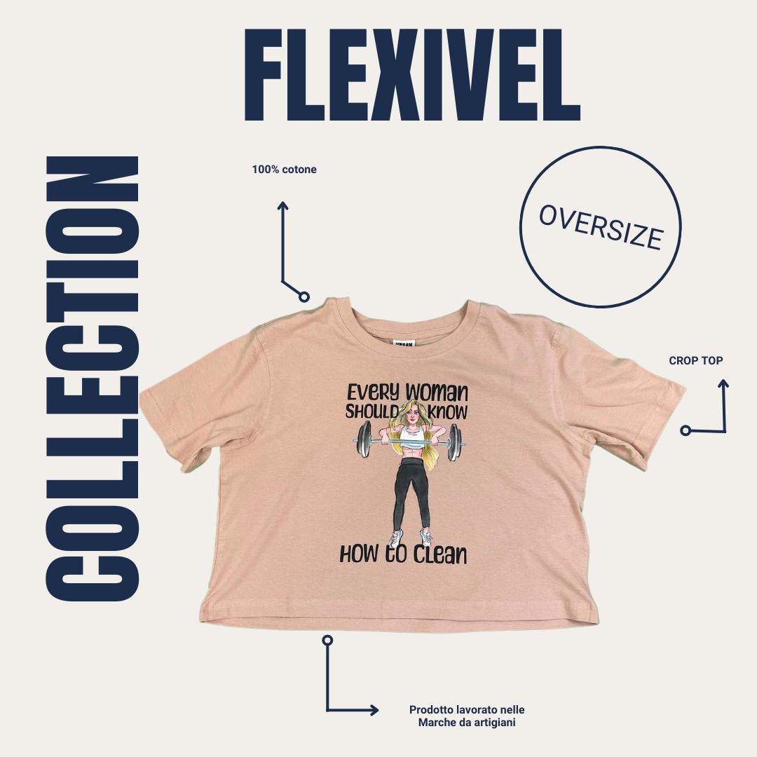 Crop top palestra oversize Flexivel con stampa digitale donna
